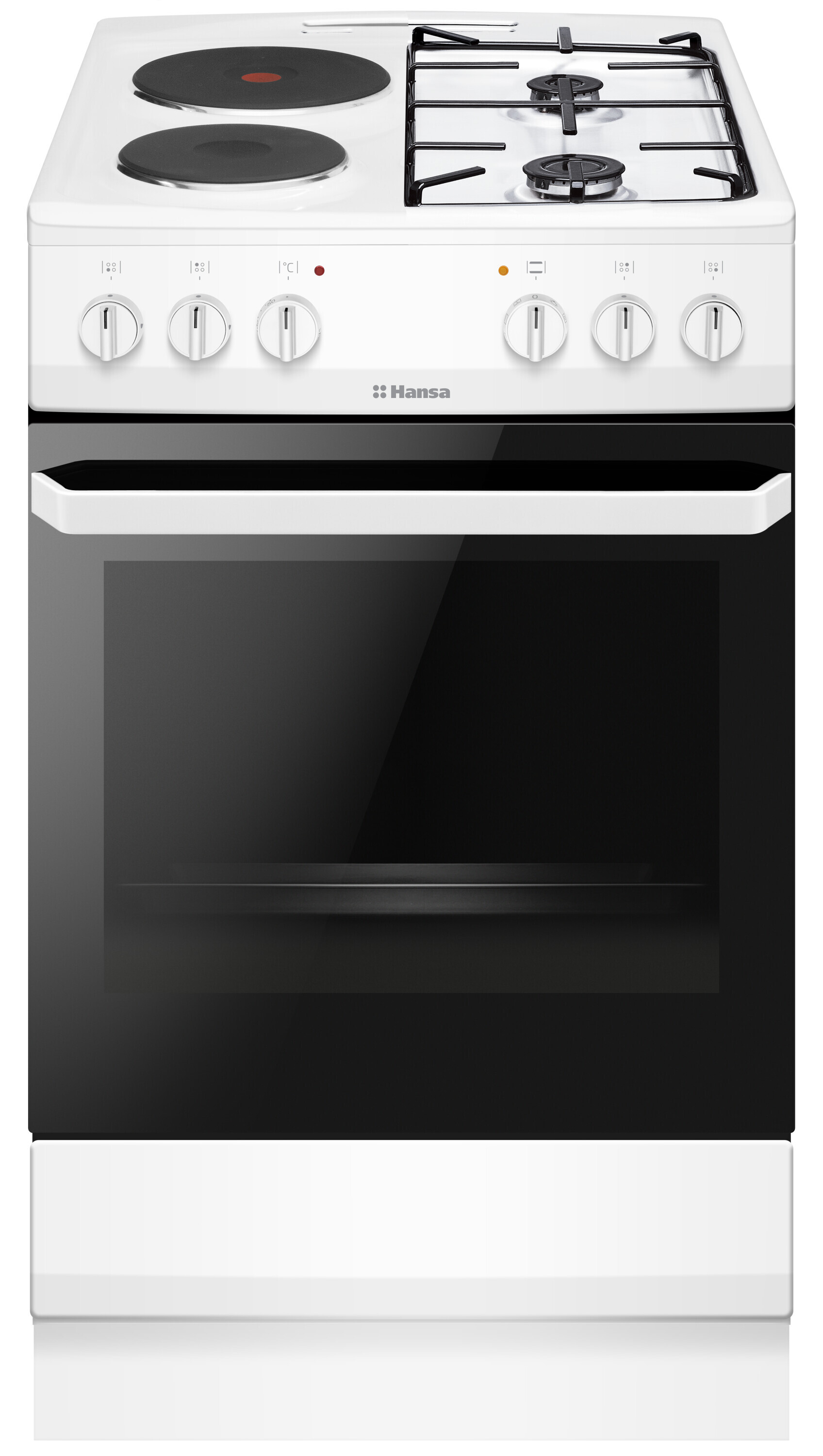 Freestanding cooker with mix hob