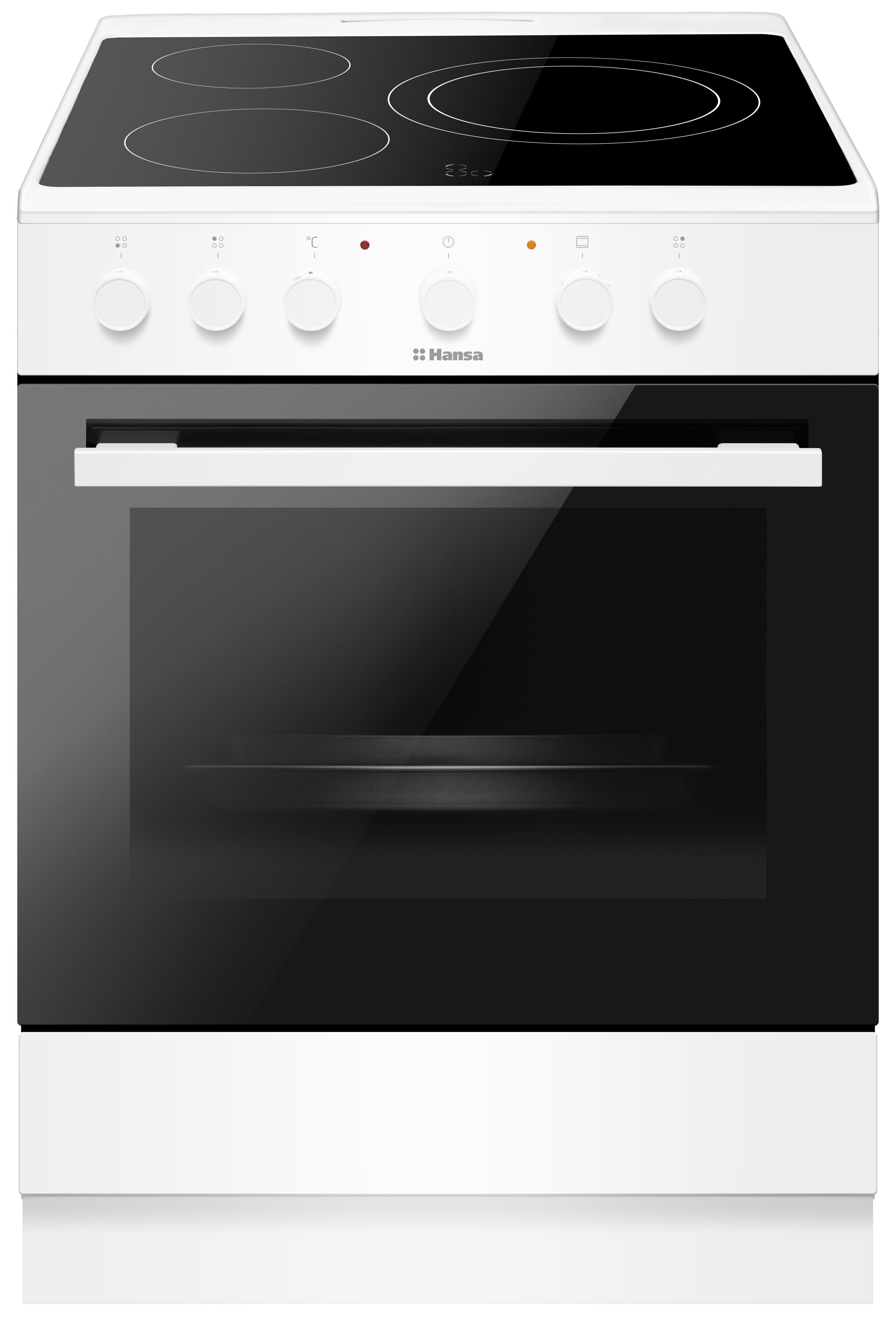 Freestanding cooker with ceramic hob