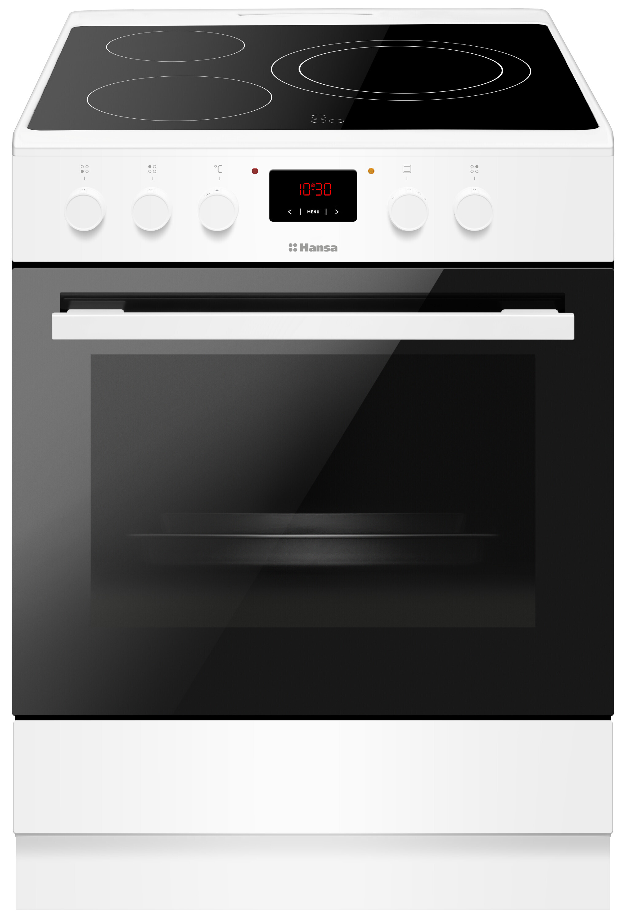 Freestanding cooker with ceramic hob